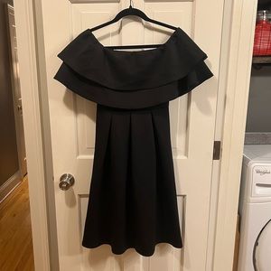 ASOS black scuba off the shoulder dress size 4